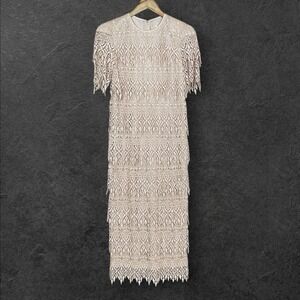 Vintage 90s Cattiva New York Lacy Sheath Evening Dress Size 8 Wedding USA Made